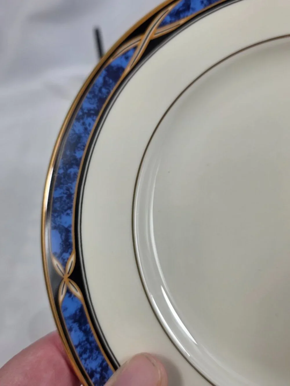 Lenox Mountain View American Home Salad Plate Blue Marble Rim